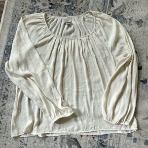 A New Day cream silk shirt with pleats size S